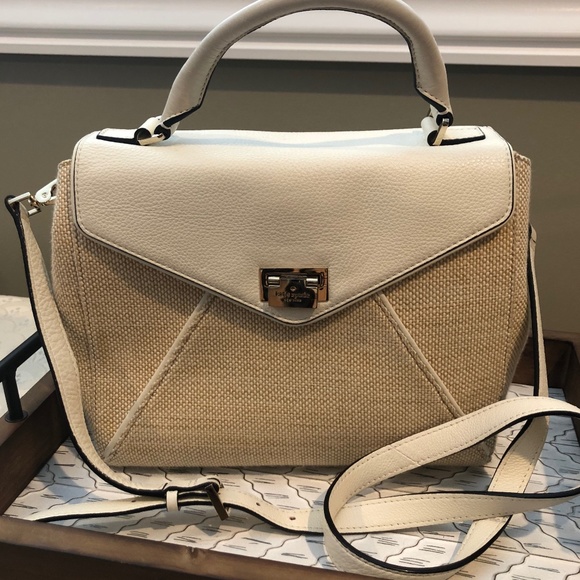 kate spade Handbags - Kate Spade Tweed Tan & Cream Leather Cross…